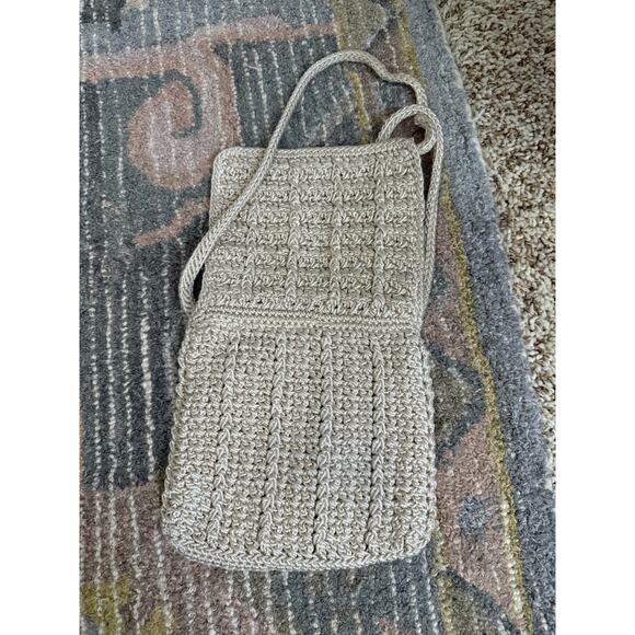 The Sak Crochet Crossbody Shoulder Bag‎ Beige Tan Boho Woven Purse - Picture 4 of 4